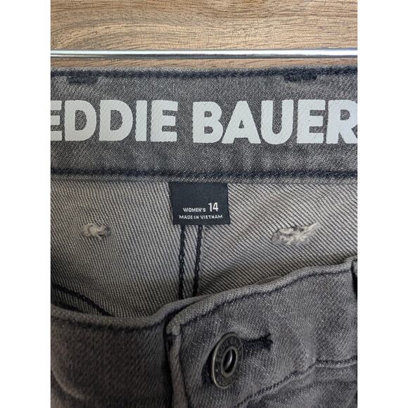 Eddie Bauer Jeans Womens 14 Gray Crop Authentic Voyager High Rise Straight NWT - Picture 3 of 3